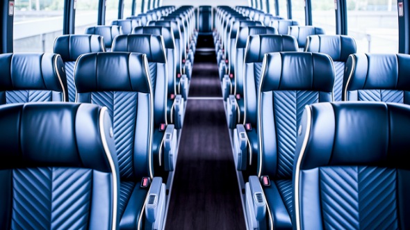 fishers 50 passenger charter bus inside