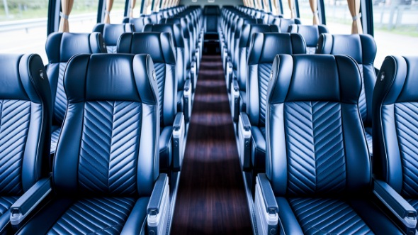 fishers 54 passenger charter bus inside
