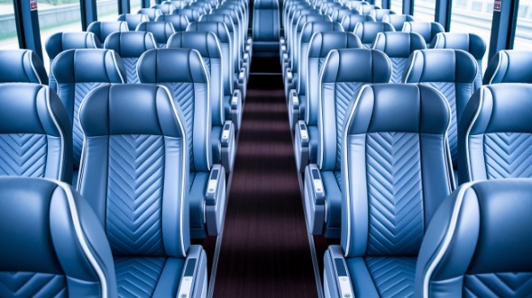 fishers 54 passenger charter bus interior