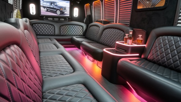 party bus rental interior naperville
